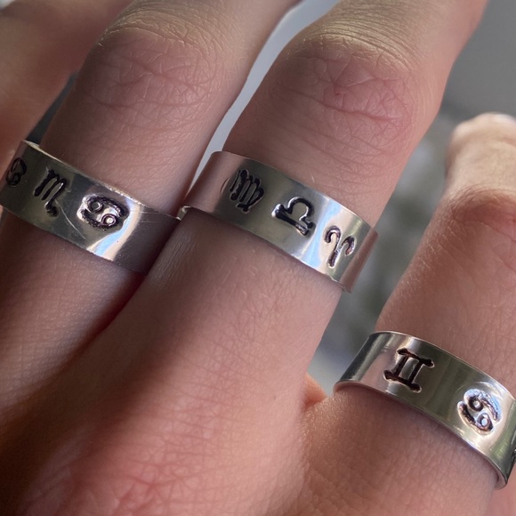 Big three Astrology zodiac signs custom rings - Picture 4 of 4
